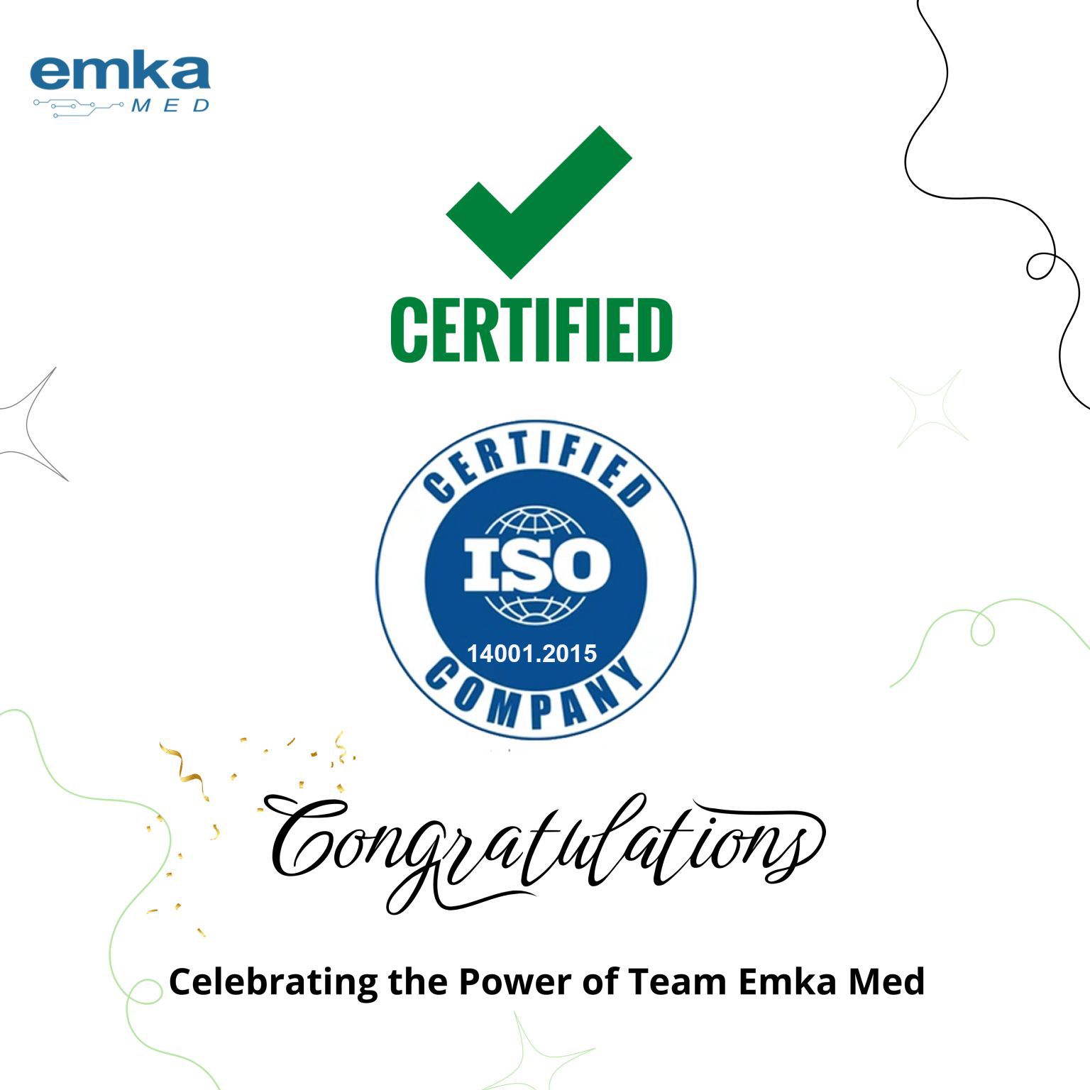 EMKA-MED obtient la certification ISO 14001 : un pas de plus vers un avenir durable